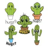 Cactus Hugs SVG Cuttable Design hugz
