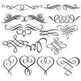 Accents Scrolls Hearts SVG Cuttable Designs