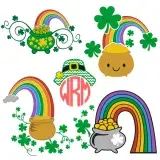 Rainbow Pot of Gold SVG Cuttable Designs