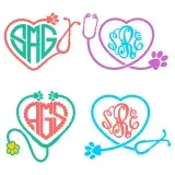 Veterinarian Animal Monogram Cuttable Designs