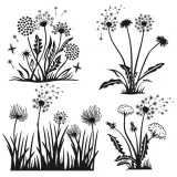 Dandelions Flower Spring Cuttable Designs