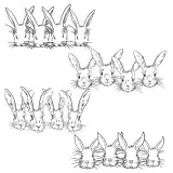 Rabbit Bunny Head Boarders Cuttable Designs