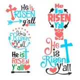 He is Risen Yall Easter Cuttable Designs