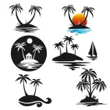Palm Tree Island Cuttable Design