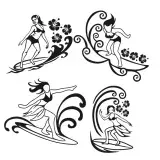 Surfer Girl Svg Cuttable Design
