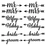 Hubby and Wifey Arrow Svg Cuttable Design
