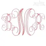 Vine Interlocking Bean Run Stitch Monogram Embroidery Fonts