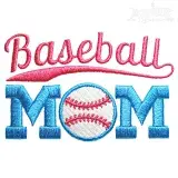 Baseball Mom Embroidery Design