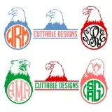 Bald Eagle Monogram Cuttable Design
