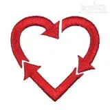 The Red Recycling Arrows of the Earth Embroidery Designs