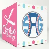 Round Baseball Monogram SVG Cuttable Fonts