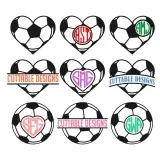 Soccer Heart SVG Cuttable Frames