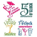 5 O'clock SVG Cuttable Designs