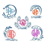 Waves SVG Cuttable Frames