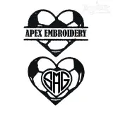 Soccer in Heart Shape Embroidery Frames