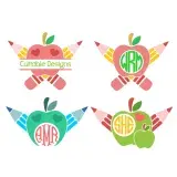 Apple Pencil SVG Cuttable Frames