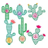 Chevron Cactus SVG Cuttable Frames