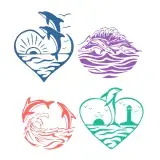 Retro Dolphin SVG Cuttable Designs