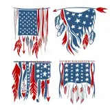 USA American Feather Flag SVG Cuttable Designs