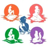Mermaid with the Moon SVG Cuttable Designs
