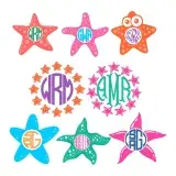 Starfish SVG Cuttable Frames