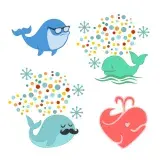 Fourth of July Wale SVG Cuttable Designs
