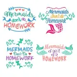 Mermaid Homework SVG Cuttable Designs