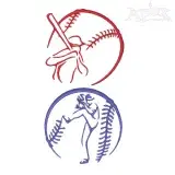 BaseBall Outline Embroidery Designs