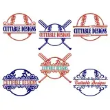 Baseball Split SVG Cuttable Frames