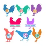 Chicken SVG Cuttable Frames