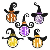 Witch Hat SVG Cuttable Frames