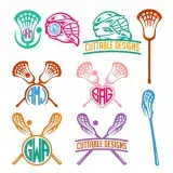 Lacrosse Hockey SVG Cuttable Frames