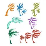 Blowing Palm SVG Cuttable Designs