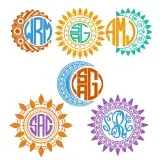 Sun - Moon SVG Cuttable Monogram Frames