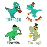 Tea-Rex Dinosaur Dino SVG Cuttable Designs