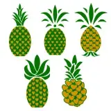 Pineapple with Heart-Shaped Eyes SVG Cuttable Files