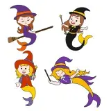Mermaid Witch SVG Cuttable Designs