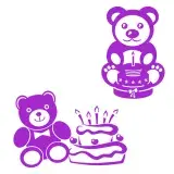 Birthday Bear SVG Cuttable Files