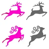 Flying Reindeer Silhouette SVG Cuttable Files