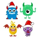 Christmas Monsters SVG Cuttable Designs