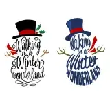 Walking in a Winter Snowman SVG Cuttable Designs