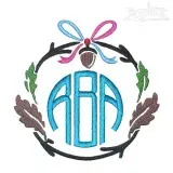 Acorn Wreath Monogram Embroidery Frames