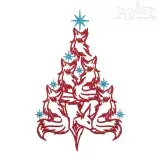 Fox Christmas Tree Embroidery Designs