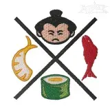 Japanese Sushi Embroidery Designs