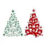 Cat Christmas Tree SVG Cuttable Designs