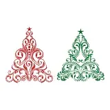 Floral Christmas Tree SVG Cuttable Designs