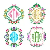Floral Frame Pack Monogram SVG Cuttable Frames