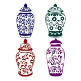 Beautiful Ginger Jar Pack SVG Cuttable Designs