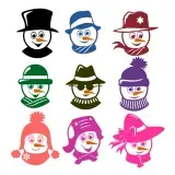 Snow Faces SVG Cuttable Designs