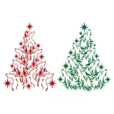Wolf Christmas Tree SVG Cuttable Designs